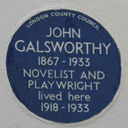 The Blue Plaque to the author John Galsworthy