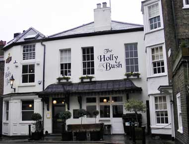 An exterior view of the Holly Bush Pub.